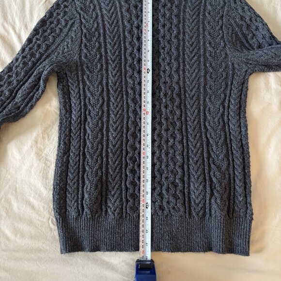 Haggar Fisherman Cable Knit Sweater in Charcoal - Picture 5 of 8